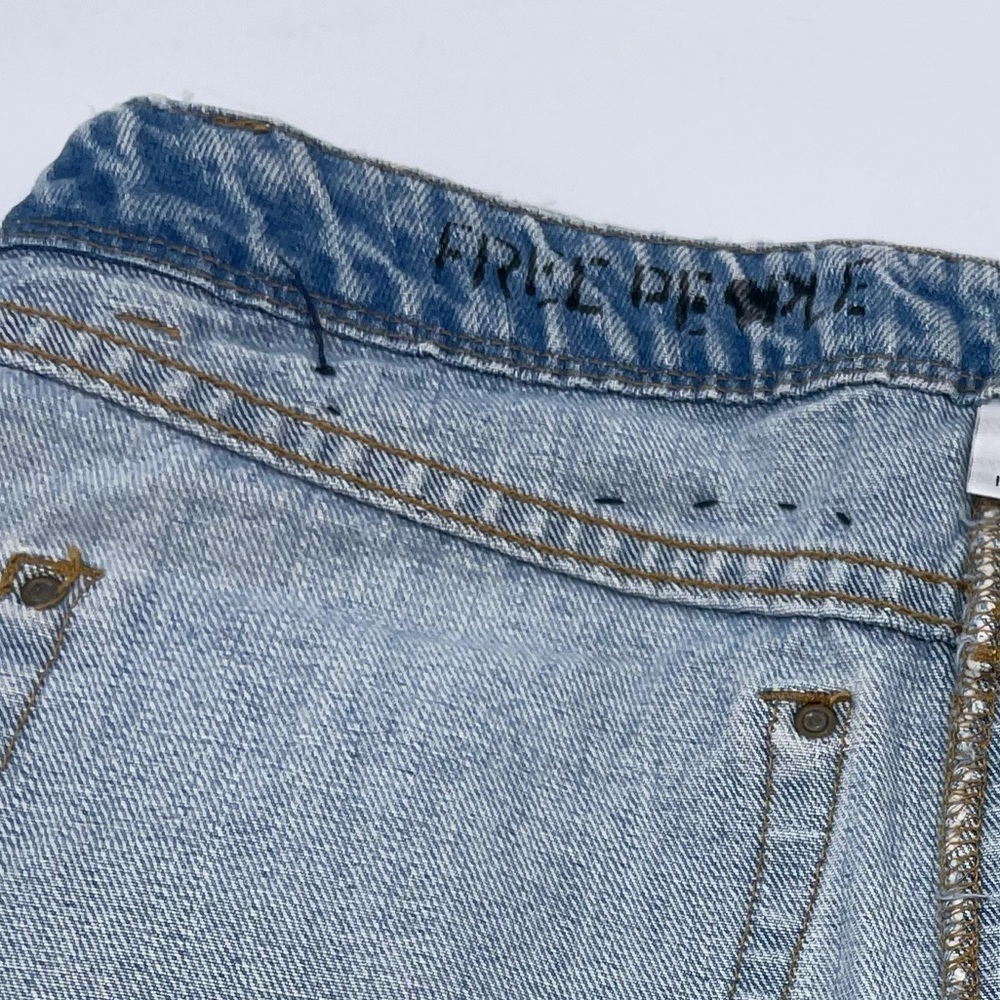 Free People denim distressed mini skirt. - Picture 8 of 8